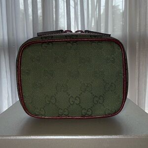 Gucci Green and Bordeaux Cosmetic Case